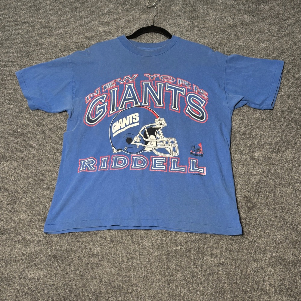 VTG New York Giants T-Shirt Mens M Blue Riddell 1997 NFL Single Stitch 90s Tee